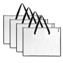 4 Stück 19 X 25 Zoll Kunstportfoliotaschen, Portfolio-Ordner für Kunstwerke, Poster Aufbewahrungstasche mit Reißverschluss und Griffnetz