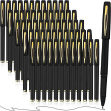 60 St Svart Gel Ink Pens Rollerball Pens Bulk Ultra Fin Point Roller Pens Gelpennor för Kontor, Skola, Skrivande
