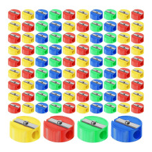 400 Pcs Pencil Sharpeners Bulk Round Handheld Pencil Sharpener Plastic Pocket Sized Pencil Sharpeners for Kids