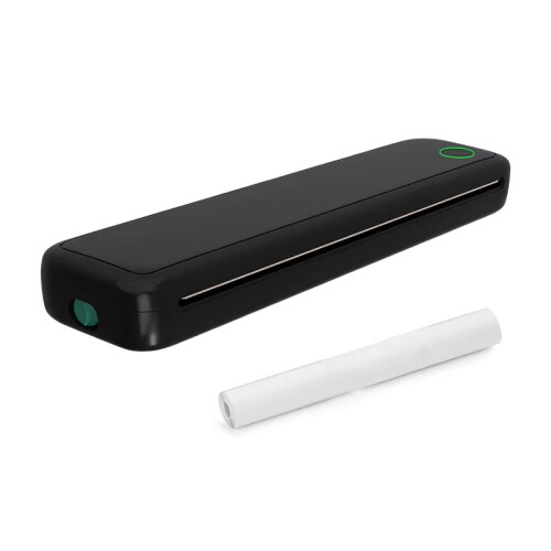 A4 Portable Thermal Printer Inkless BT Wireless Portable Printer Min Portable A4 Label Maker Home Office Use Black