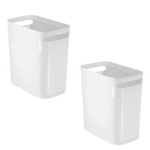 2-Pack Plastsoptunna Papperskorg, Klassisk SopbehåLlare för Badrum, Sovrum, KöK, Hemmakontor