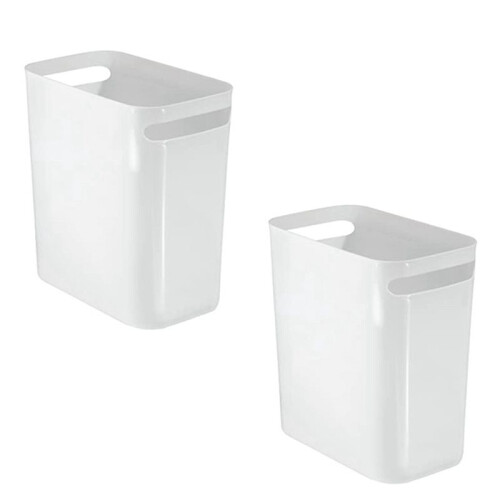 2Pack Plastic Trash Can Wastebasket, Classic Garbage Container Recycle Bin for Bathroom, Bedroom, Kitchen, Home Office