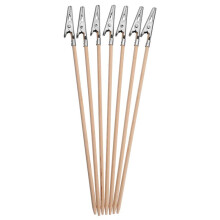 100 Pcs Bamboo Alligator Clamp Clips Stick Long- Tailed Alligator Clip Photo Holder Stand Memo Clip Memo Note Clip