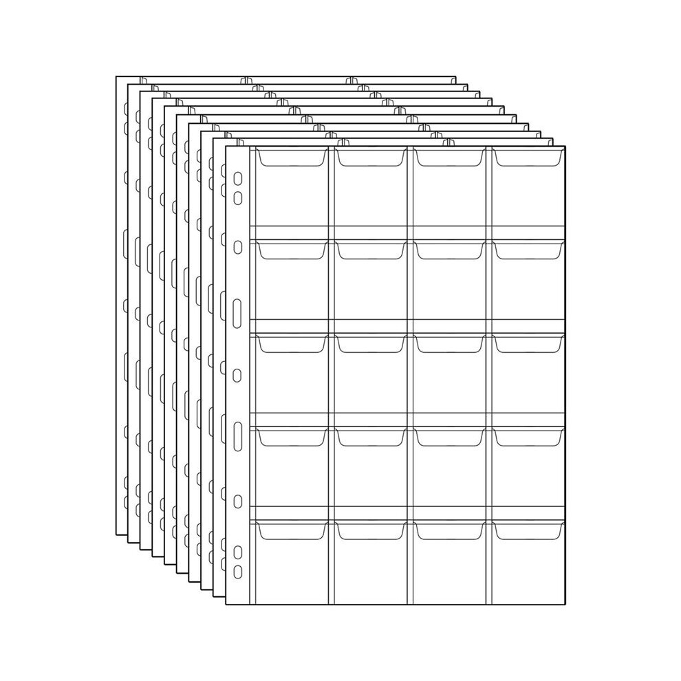 Tauoh Transparent Coin Collection Book Commemorative Coin Collection Folder 20 Pocket Binder Coin Sets 12 Pieces