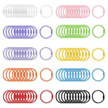 100 Unidades de Anéis de Pasta de Folhas Soltas para Livros Coloridos - Anéis de Chaveiro de Papel Solto de Metal de 3 cm para Cartões e Documentos