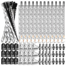 Musikstifte, Musiknoten-Bleistift mit Radiergummis zum Thema Musik, Holzstifte, GroßPackung, Tastatur, Lustige Bleistifte, Radiergummis, Geschenk (96