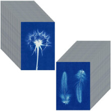 60 Blatt Sonnendruckpapier Cyanotypie-Papier-Set, A6 Sonnenkunstpapier mit 1 Kunststoffwerkzeug für Sonnendruck, Solarpapier