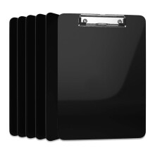 Pranchetas de PláStico com 6 Unidades Placas de Clipe Pretas Placa de Clipe de Metal de Baixo Perfil Conjunto de Classe em Massa Tamanho Carta