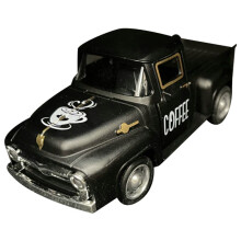 Coffee Bar Metal Truck Retro Pickup  Diecast Truck for Farmhouse Coffee Station Table Top Decor(Black)