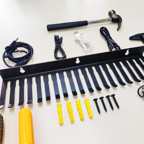 19 Slots Wall Mountable Cable Hanger and Organizer,Cable Holder,Cable Organizer Studio Storage for Cord Management Rack 1