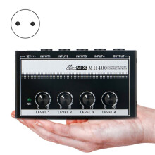 Sound Mixer Volume Control 4 Channel  Mixer Low Noise Audio Sound Mixer for Microphone Musical Instruments,Etc EU