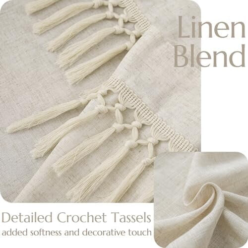 Linen Tier Curtain Panel Beige 50x36 in 1