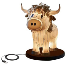 Koe Tafellamp Boerderij Koe Nachtlampje, Koe Bedlampje USB Klein Nachtkastje Lamp voor Thuiskantoor Slaapkamer Woonkamer