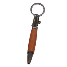 Penna A Scatto, Penna Portachiavi da Viaggio, Penna A Sfera Corta e Compatta In Legno con 5 Ricariche di Ricambio C