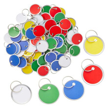 180 Pcs Colored Metal Rim Tags Key Tags Round Paper Tags with Metal Rings for Car Keys and Door Keys