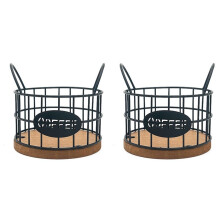 Cestello Portaoggetti da Bancone da Cucina In Legno per Capsule di Caffè con Base da Bancone K Portabicchieri Frutta Secca per Bar,B