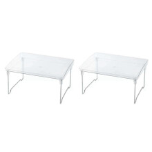 Étagère de Bureau Transparente 2 Pièces, Porte-Gobelet, Étagère Pliable, Étagère de Salle de Bain, Support de Boîtes à Épices de Cuisine