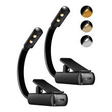 2 Pack Book Light, Reading Lights for Books in Bed, 3 Color & Stepless Dimming Brightness, to 60 Hours Lighting