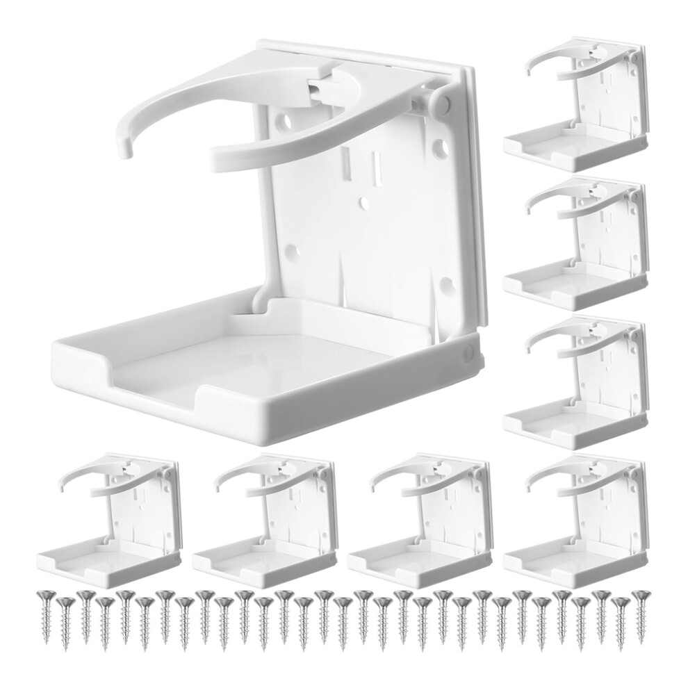 8 Pack Adjustable Cup Holder Folding Drink Holder With Screws Universal Plastic Wall Mounted Cup Holder For Water 4712045142220