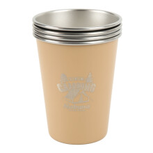 4 Pcs Camping Cups Set 350ml Stainless Steel, Lightweight, 4 Colors