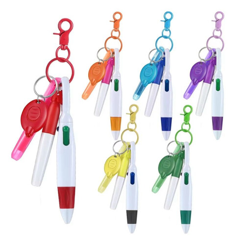 Nurse Pen Set, Badge Reel Pen Include Highlighter Permanent  Pen Led Keychain Flashlight  Pen Et 6 Sets