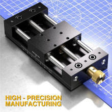 Manual Linear Stage 75mm Sliding Table Linear Rail Guide Alloy Slide Stage with Ruler and Base, Manual Translation