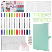 A5 Hardcover Dotted Journal Notebook with 184 Numbered Pages,Dotted Journaling Kit for Beginner