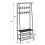 Coat Rack Shoe Bench with 10 Hooks and Storage Black 2