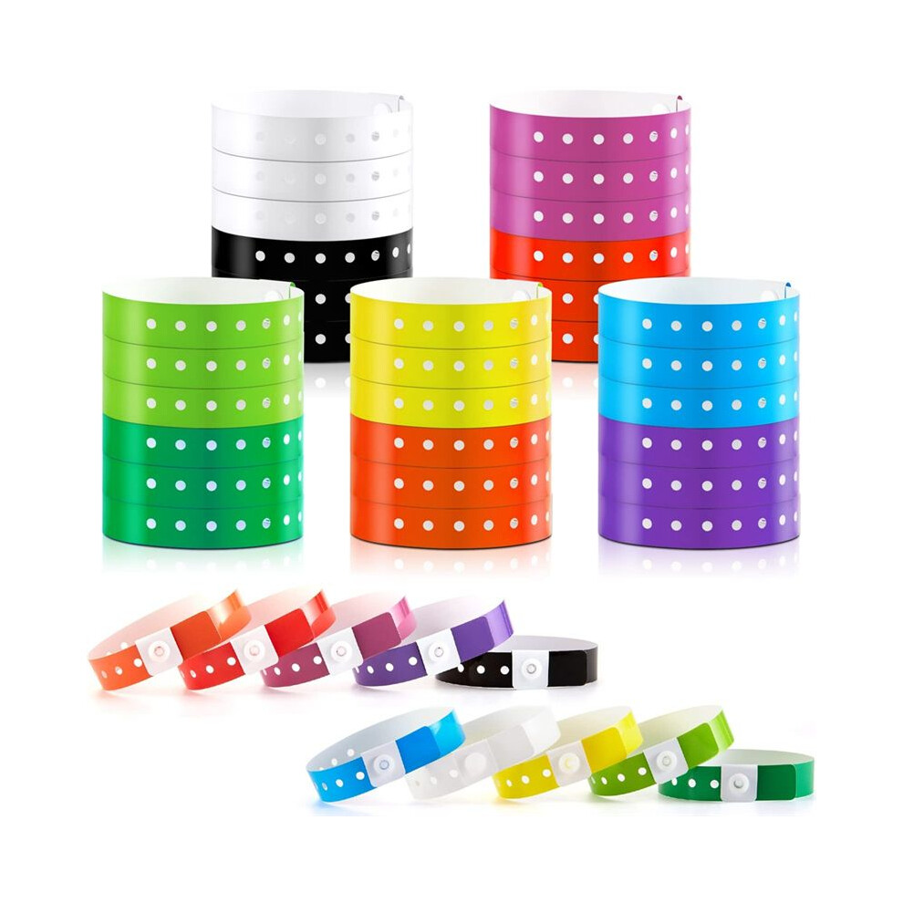 300 Pcs Neon Plastic Wristbands Vinyl Wristband Colorful Wristbands Plastic Bracelet Party Bracelets,Multicolor 4711438085069