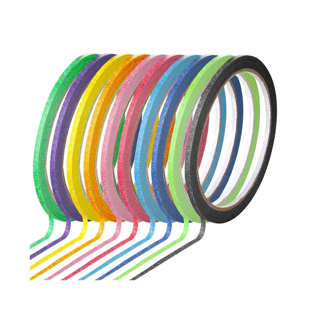 10 Rolls 1/8In Colorful Whiteboard Thin Tape Whiteboard Pinstripe Tape 10 Colors Thin For Whiteboard School Office Home 4713607152466
