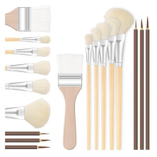 9 PCS Acrylic Paint Brushes Set,Paintbrushes for Acrylic Paint with Detailed Outlines Depicting Brushes