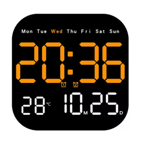 Digital Wall Clocks Temperature Date Week Dispaly Electronic Table Clock Wall-Mounted LED Alarm Clock Remote Control 1