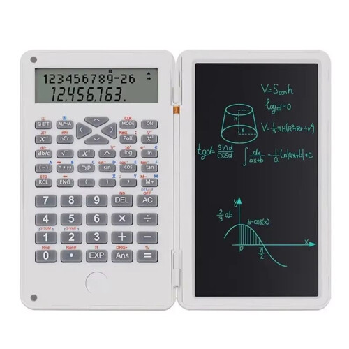 Scientific Calculator 12-Digit Large Display Calculator with Notepad Foldable Calculator with Hand Writing Board