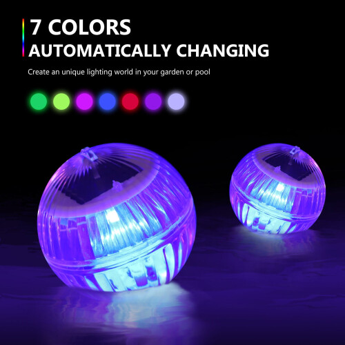 2Pcs Pool Float Lights with LED Technology for Outdoor Use 2