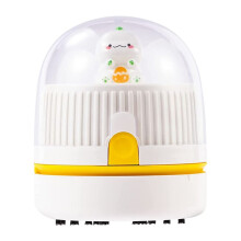 Desk Vacuum Cleaner Handheld Tabletop Vacuum Cleaner with Night Light Cordless USB Rechargeable Vacuum White