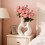 White Plastic Vase Set Large and Small 4