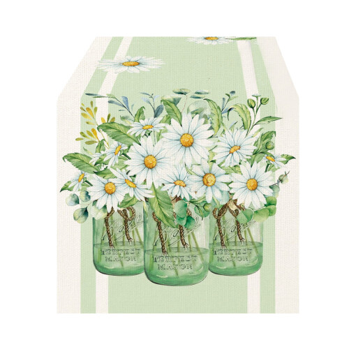 Nappe décorative à motif drapeau de table pour festival d'été (1 pièce) 1