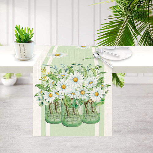 Nappe décorative à motif drapeau de table pour festival d'été (1 pièce) 2