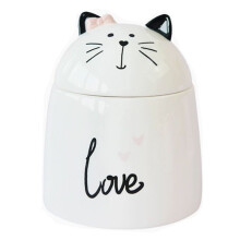 Cartoon White Cute Ceramic Collection Commemorative Jar Cat Shaped Ceramic Storage Jar