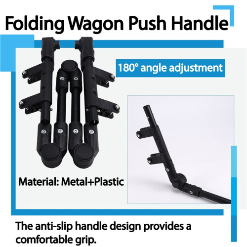 Folding Handcart Push Handle Trolley Handle Attachment Removable Foldable Beach Cart Handle Replacement Parts