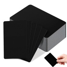 50 Pcs Black Metal Business Cards 0.8 mm Thickness Laser-Engraving Blanks Aluminium Cards for House Office