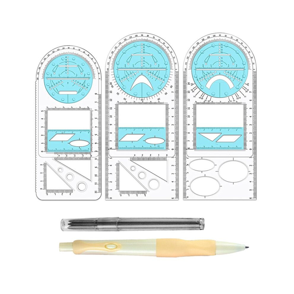 Multifunctional Geometric Ruler, Geometric Drawing Template, Measuring Tool Draft Rulers For School Office And Building 6033017068989