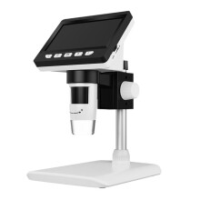MicroscóPio Digital LCD de 4,3 Polegadas MicroscóPio de Moeda 1000X, com 8 Luzes LED AjustáVeis, VisualizaçãO para PC com Suporte AjustáVel