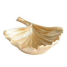 Resin Golden Ginkgo Leaves Storage Tray Decorative Figurines for Desktop Decor Porch Desktop Key Snack Storage Container