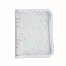 A5-BudgetpäRmskydd med Dragkedja,Glitter Stars A5 6-RingpäRmplanerare,Genomskinlig PVC-PåFyllningsbar BäRbar Skal Ljusblå