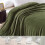 Couverture polaire pour lit simple, 152 x 203 cm, vert olive 3
