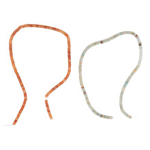 2-Ketten Steinperlen-Set: roter Achat, Amazonit 4x2mm