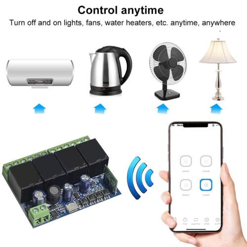 4-Channel Intelligent WiFi /Relay Module, 6-Button Remote Control, Wireless  Timer. 2