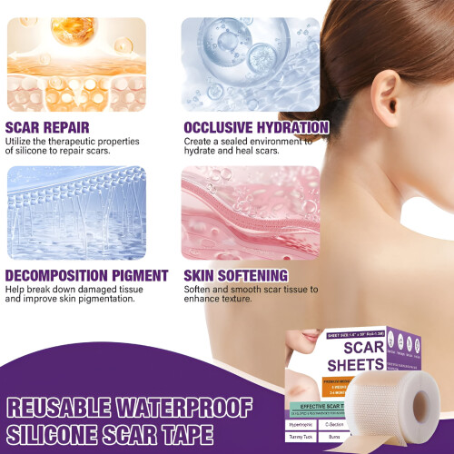 Silicone Scar Sheets Reusable Soft Breathable 2pcs 2