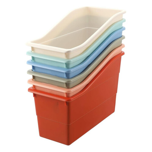 6 Pcs Book Box Connected Storage Box Book Storage Box for Book Folder Magazine File Rack Interlocking Office Classroom